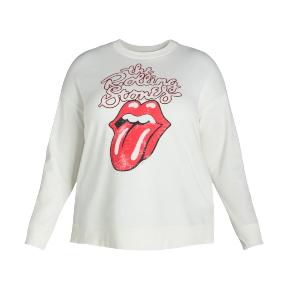 Terra & Sky Women's Plus Size 0X (14W) Rolling Stones Graphic Band Long Sleeve